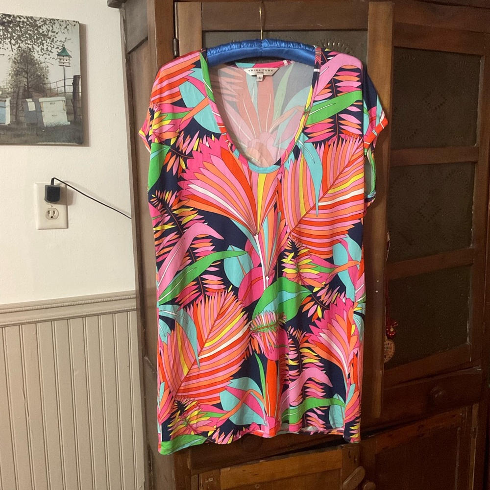 Trina Turk Palm Print Dress L